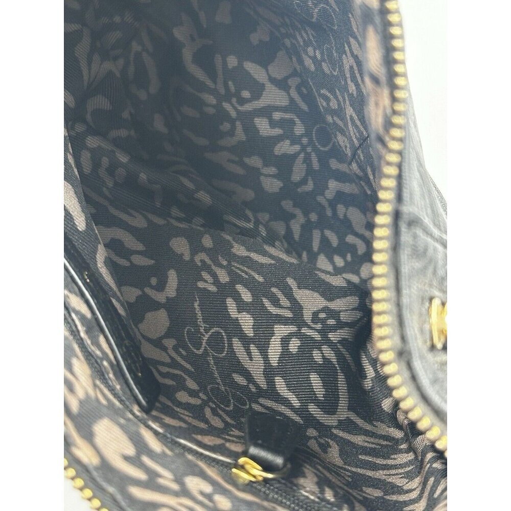 Jessica Simpson Ladies Black Crossbody Bag w/Adjustable Strap Gold Accents - Picture 10 of 12